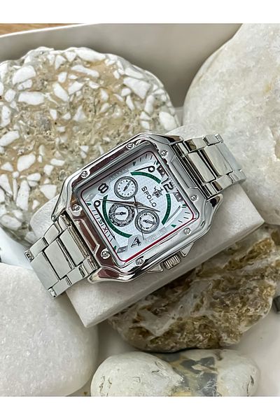 S.POLO New Season Silver Color Steel Cord Men's Wristwatch with Bracelet Gift Fathers' Day Gift