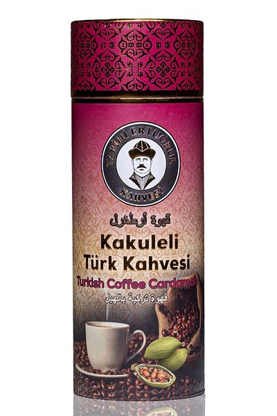 Tarihi Ertuğrul Kahvesi Turkish Coffee Cylinder Box with Cardamom 1000 G