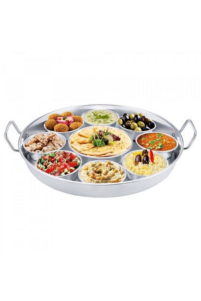 Generic Aluminum breakfast tray with lid, 11 pieces, 43 cm