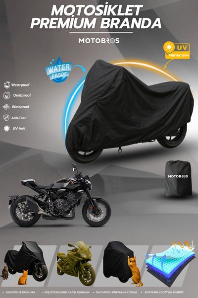 Motobros قماش القنب للدراجات النارية Honda CB1000R أسود مقاوم للماء ومتين (أع...