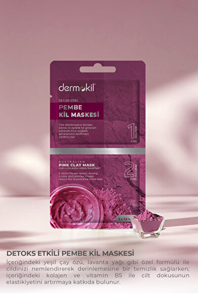 Dermokil Pembe Kil Maskesi (Detoks Etkili) 2*7.5 ml