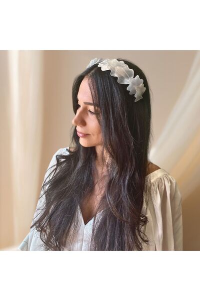 Lily and Bride إكسسوار شعر على شكل زهرة مزهرة للعروس، إكسسوار شعر للخطوبة، عص...