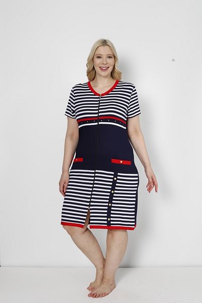 ROMEO LİFE Women's Large Size Viscose Fabric Short Sleeve Dress 4606-B