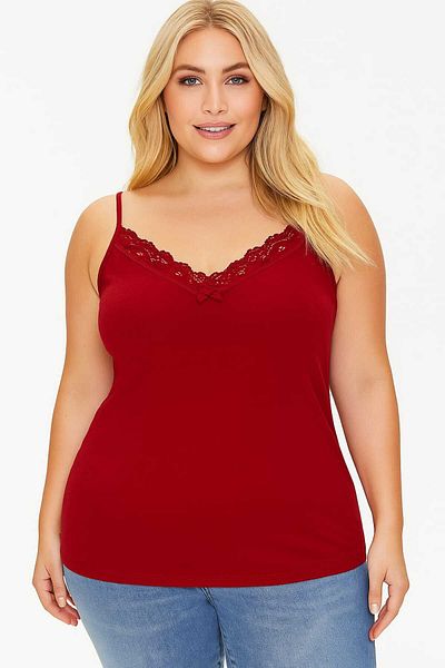wear treasure Hnx Cotton Collar Lace Thin Strap Women's Undershirt