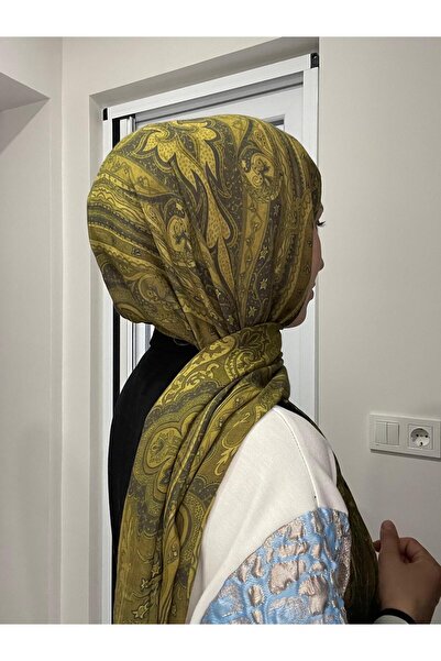 LuvenSara شال حرير منقوش Pd1 - أخضر