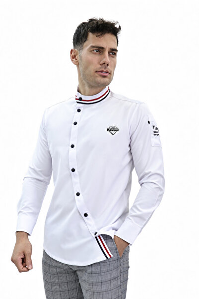 Das Uniform İsim Nakış Hediyeli Uzun Kollu Çıtçıtlı Şef Gömlek Aşçı Kıyafeti ...