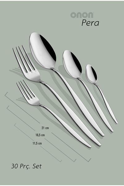 on-on Pera 30 Piece Fork Spoon Set 18/10
