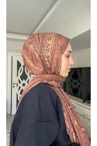 LuvenSara Patterned Silk Shawl Pd1 - Milky Brown