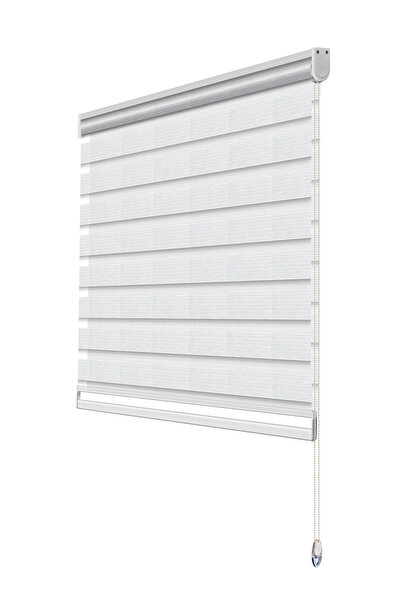 Binbirperde Beyaz Pileli Zebra Stor Perde Ev/ofis Perdesi Aluminyum Sistem