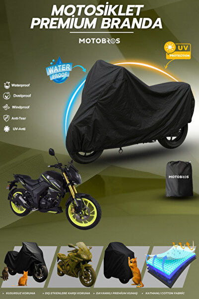 Motobros قماش القنب للدراجات النارية Arora Ars 200 أسود مقاوم للماء ومتين (أع...