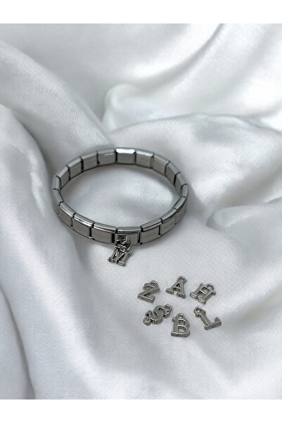 MAC CENTER İtalyan Paslanmaz Garantili Çelik Harf Charmlı Kişiye Özel Bilekli...