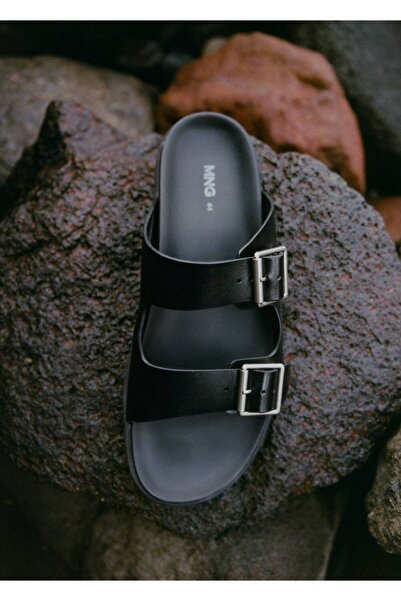 MANGO Man Tokalı deri sandalet