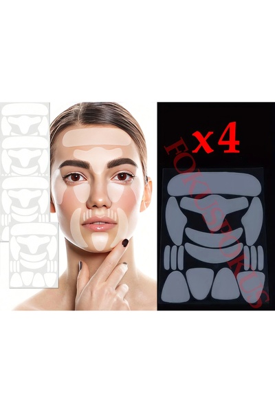 FokusPokus 4x16 Parça Kırışıklık Karşıtı Giderici Yüz Alın Çene Boyun Dudak Yanak Toparlayıcı Anti Alerjik Bant