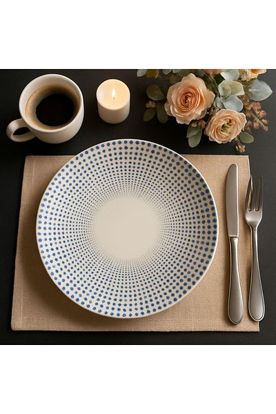 İD FİNE Id Fine Porcelain 24 Piece Dinner Set for 6 People