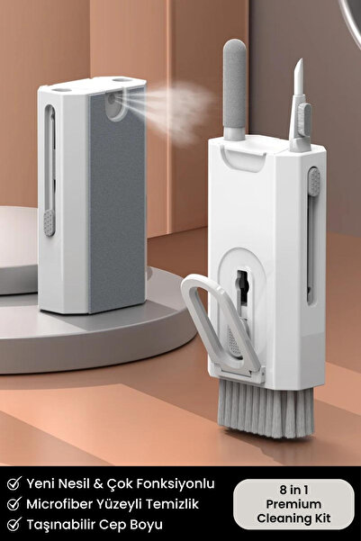 Noriyen Çok Fonksiyonlu Sprey Depolu 8in1 Premium Telefon Laptop Kulaklık Klavye Ekran Q8 Temizleme Kiti