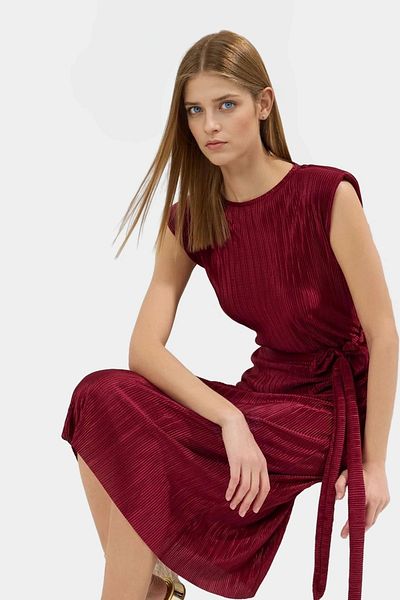 PayBuy Stylish Women's Midi Length Pleated Dress Polyester Fabric Daily Use Comfortable Cut Quality Craftsmanship