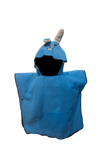 MORDRY Rabbit Character Printed Hooded Microfiber Surf Children's Poncho, Wearable Towel