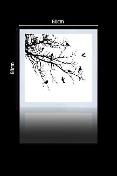 Gökyüzü Panel 1x1-tekli-60x60-tavana Yapışık Led Panel-54w-sıva Üstü-kolay Montaj-kuşlu Dallar- Led