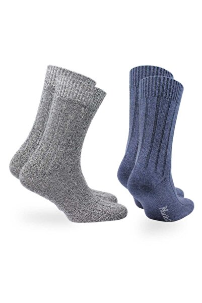 NORFOLK Чифт от 2 меки ежедневни чорапи Amsterdam от бамбук и памук, индиго