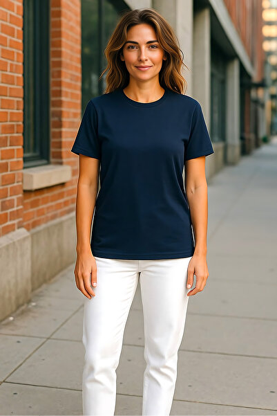 Windy Island Tricou basic pentru femei, guler rotund, Regular Fit, 100% bumbac