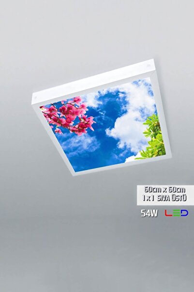 Gökyüzü Panel 1x1-tekli-60x60-tavana Yapışık Led Panel-54w-sıva Üstü-kolay Mo...