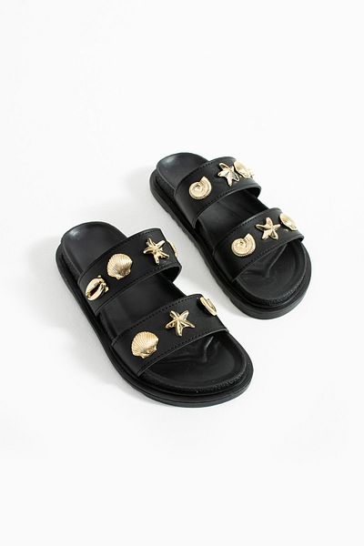 Zintra Women's Black Summer Sandals – Orthopedic, Anti-Sweat, Suitable for Daily Use