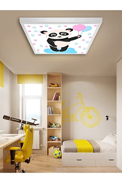 Gökyüzü Panel Genç Odası Avize-60cmx60cm-54watt Led-6500 Kelvin (beyaz)-trendyol Indirimli Avizeler-balonlu Ayıcık