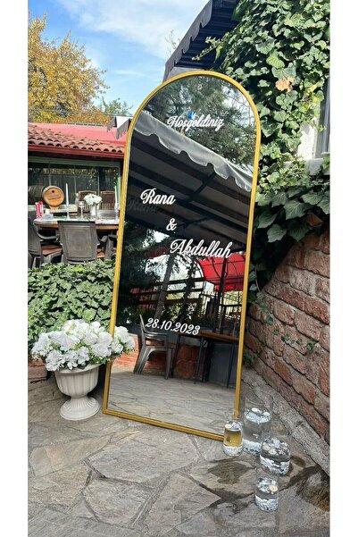 nuksoc Düğün Nişan Söz Kına Ayna Yazısı  35 cm Kişiselleştirilebilir Organiza...