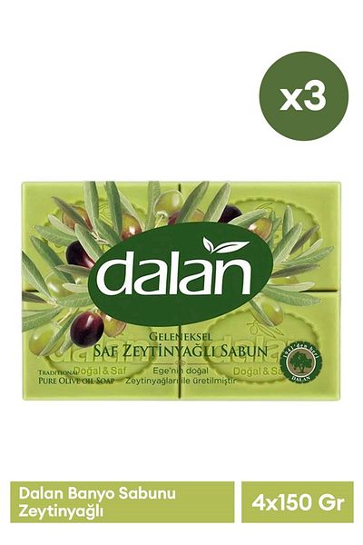 Dalan 3 Pieces of Bath Soap - 4X150Gr with Pure Olive Oil