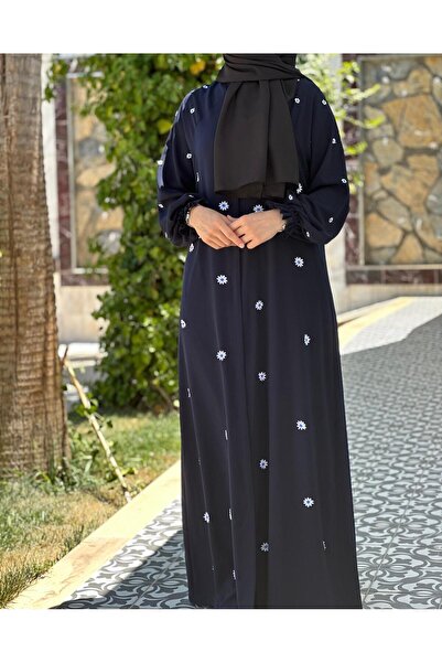 Bayram Giyim Рукав-реглан з принтом маргаритки Abaya темно-синій
