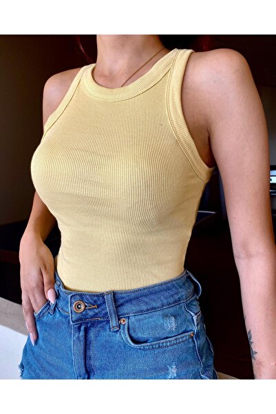 ulslu Halter Neck Ribbed Camisole Athlete