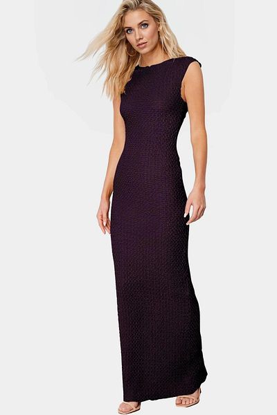PayBuy Stylish Summer Knitted Midi Dress Bodycon Mold Boat Neck Stretchy Fabric Comfortable and