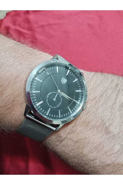 Brality Men's Wrist Watch ... (Stitched) Black Leather Cord... Black Color Square Case- 6067
