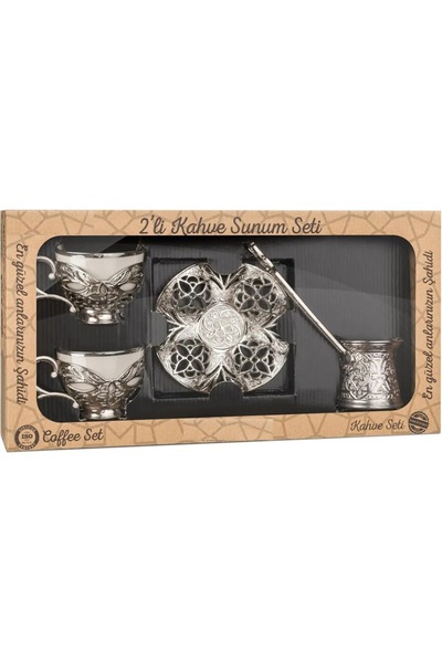 E orient Coffee Cup Turkish Coffee Metal Cup Set Copper Coffee Cup with Tray Coffee Pot 2 Li