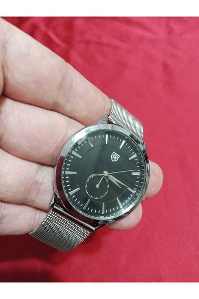 Brality Men's Wrist Watch ... (Stitched) Black Leather Cord... Black Color Square Case- 6067