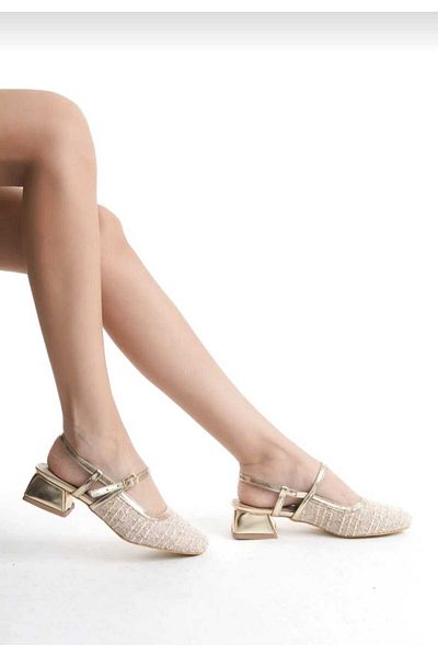 FİNTAS Ayağınıza Gelen Moda Pantofi de damă din material tweed