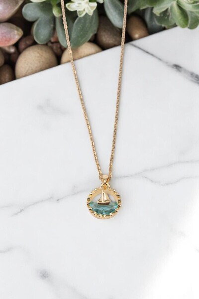 Kai Baby قلادة من الفولاذ المقاوم للصدأ باللون الذهبي المحيطي مقاومة للماء وا...