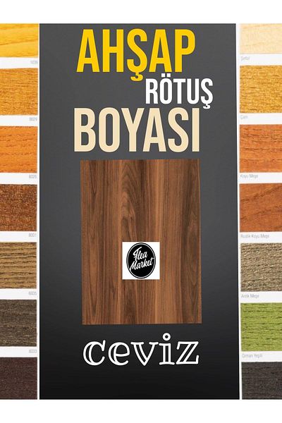 Flea Market Wood Touch up Paint - Walnut - 25ml in a Glass Bottle with a Brush