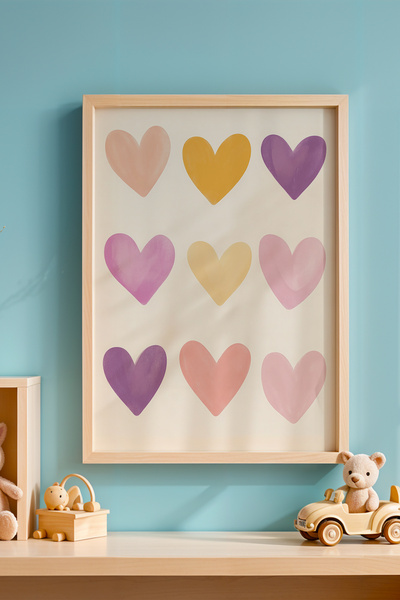 HİGUERA Αφηρημένο σχέδιο Καρδιά Παιδικό Δωμάτιο και Βρεφικό Δωμάτιο Ξύλινο Πλ...