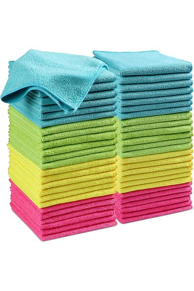 BEKZ Set 50 Lavete De Curatare Din Microfibra 30x40 Cm, Prosoape De Curatenie Reutilizabile,