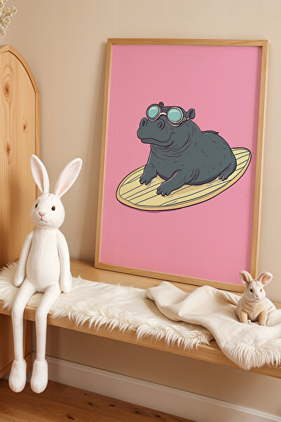 HİGUERA Πίνακας τοίχου με ξύλινο πλαίσιο για παιδικό δωμάτιο και βρεφικό δωμά...