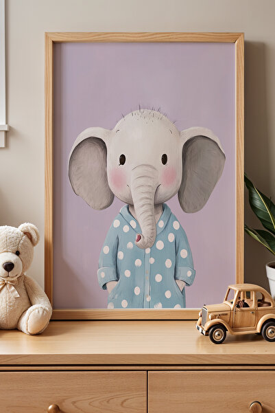 HİGUERA Πιτζάμες Λιλά Φόντο Ελέφαντα Παιδικό Δωμάτιο και Βρεφικό Δωμάτιο Ξύλι...