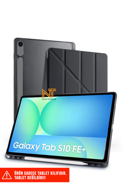 Nezih Case Samsung Tab S10 FE Plus 13,1 inch Uyumlu Trifolding Kalem Bölmeli ...