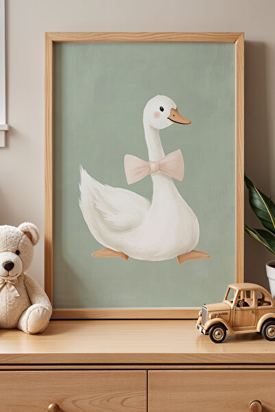 HİGUERA Ροζ Φιόγκος Κοτόπουλο Παιδικό και Βρεφικό Δωμάτιο Ξύλινο Πλαίσιο Ζωγρ...