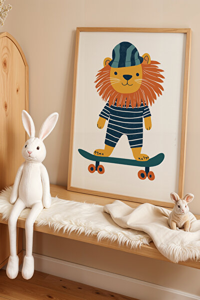 HİGUERA Πίνακας τοίχου με ξύλινο πλαίσιο για παιδικό δωμάτιο και βρεφικό δωμά...