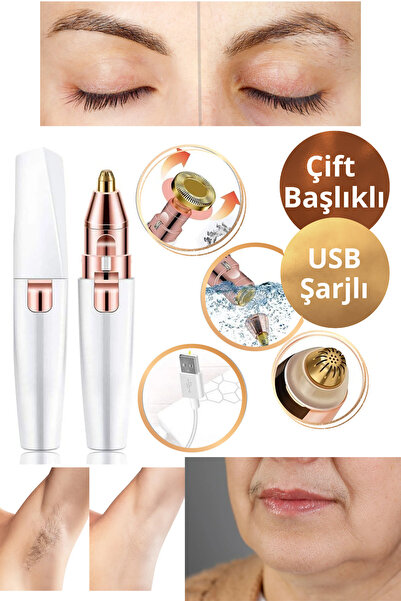 Shopura Şarjlı Yüz Epilatörü | Kaş Bıyık Tüy Alma Makinesi | Acısız Kadın Kıl...