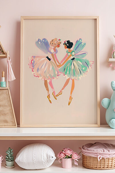 HİGUERA Θέμα Princess - Παστέλ Χρώμα Fairy Girls Art Κοριτσίστικο Δωμάτιο Παι...