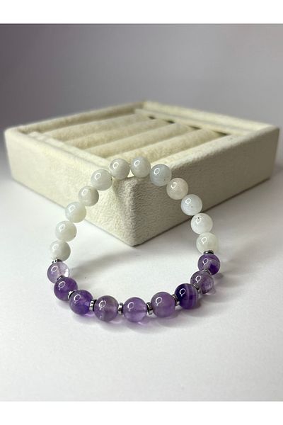 Sol Pige Spiritual Balance Bracelet (Amethyst & Moon Stone)