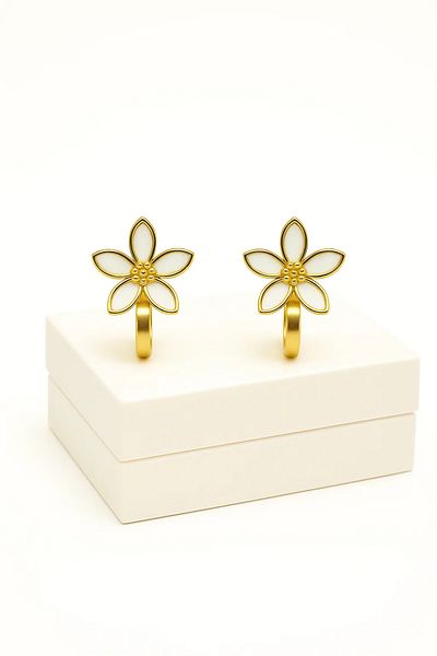 MakeWell Non Pierced Earrings Earrings for Non Pierced Ears Flower Design Non Pierced Earrings