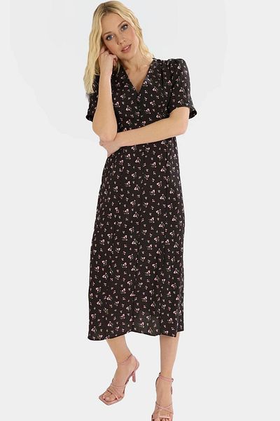 PayBuy Floral A-Line Midi Dress Polyester Woven Summer Casual Elegant Design Distinguished Material